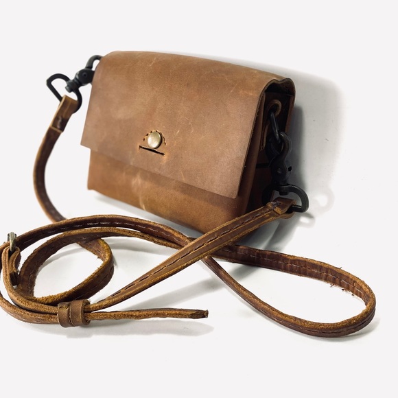 Leather Brown Crossbody Purse - Picture 1 of 16